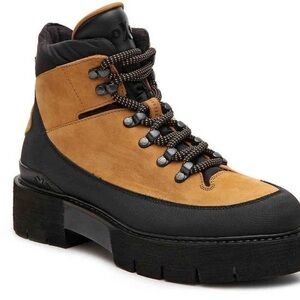 Stylish Tan and Black Women's Hiking Boots